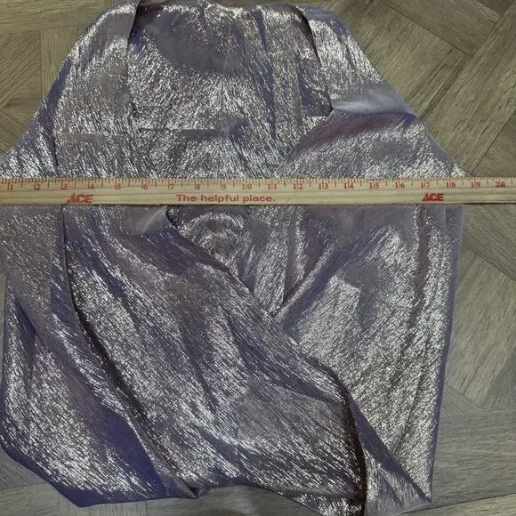 NWT Peter Cohen Metallic Chiffon Hitide Top Lilac Purple Women’s Size Small $850 - Picture 9 of 10